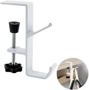 Desk Mount Bag Holder Hook Clamp-On Backpack Hanger Portable Desk Mount Headphones Holder Reduce Desk Clutter for Table Desk, Under Counter (White) Desk Mount Bag Holder Hook Clamp-On Backpack Hanger Portable Desk Mount Headphones Holder Reduce Desk Clutter for Table Desk, Under Counter (White)