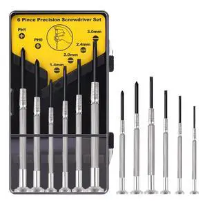 6PCS Mini Precision Screwdriver Set, XAQISHIRE Small Screwdriver Kit with 6 Different Size Flathead and Phillips Screwdrivers, Ideal For Watch, Jewelers, Eyeglass, Toys, Computer, Electronic Repairs 6PCS Mini Precision Screwdriver Set, XAQISHIRE Small Screwdriver Kit with 6 Different Size Flathead and Phillips Screwdrivers, Ideal For Watch, Jewelers, Eyeglass, Toys, Computer, Electronic Repairs