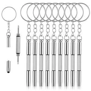 Eyeglass Screwdriver Repair Kit Precision 3 in 1 Mini Screwdrivers Set, 10 PCS Stainless Steel Mini Portable Screwdrivers for Glasses, Keychain Design for Watch, Jewelry, Flat Head, Phillips, Hex Eyeglass Screwdriver Repair Kit Precision 3 in 1 Mini Screwdrivers Set, 10 PCS Stainless Steel Mini Portable Screwdrivers for Glasses, Keychain Design for Watch, Jewelry, Flat Head, Phillips, Hex