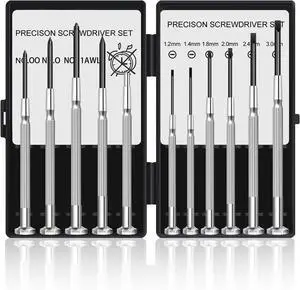 11Pcs Small Screwdriver Set, Mini Screwdriver Set, Eyeglass Repair Screwdriver with 11 Different Size Flathead and Philips Screwdrivers, Ideal for Watch, Jewelers 11Pcs Small Screwdriver Set, Mini Screwdriver Set, Eyeglass Repair Screwdriver with 11 Different Size Flathead and Philips Screwdrivers, Ideal for Watch, Jewelers