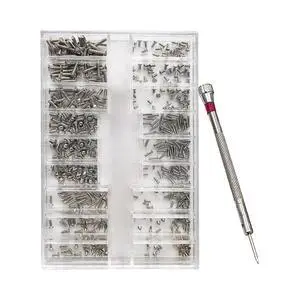500-Piece Silver Micro Screw Repair Kit 18-Size Stainless Steel Tiny Screws with Screwdriver for Glasses, Watches, Jewelry & Electronics 500-Piece Silver Micro Screw Repair Kit 18-Size Stainless Steel Tiny Screws with Screwdriver for Glasses, Watches, Jewelry & Electronics