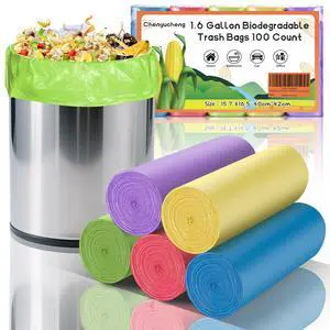 1.6 Gallon Small Trash Bags For Bathroom - Colorful Mini Garbage Bags Fit 1.3-1.5GalBiodegradable 100 Count 6 Liter Unscented Tiny Waste Basket Liners Kitchen Office Car Chenyucheng 1.6 Gallon Small Trash Bags For Bathroom - Colorful Mini Garbage Bags Fit 1.3-1.5GalBiodegradable 100 Count 6 Liter Unscented Tiny Waste Basket Liners Kitchen Office Car Chenyucheng