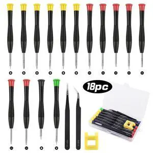 Mini Precision Screwdriver Set, 18PCS Small Magnetic Screwdriver with Tweezers & Magnetizer Flathead Phillips Pentalobe Torx Star Screwdriver Kit Tool for Repairing Eyeglass Phone Watch Mini Precision Screwdriver Set, 18PCS Small Magnetic Screwdriver with Tweezers & Magnetizer Flathead Phillips Pentalobe Torx Star Screwdriver Kit Tool for Repairing Eyeglass Phone Watch