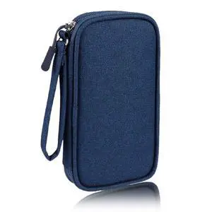 Electronics Organizer Bag Pouch Cable Charger Case Travel Shockproof Cord Carrying Case for Earphone Powerbank USB Hard Drive SD Card (Navy) Electronics Organizer Bag Pouch Cable Charger Case Travel Shockproof Cord Carrying Case for Earphone Powerbank USB Hard Drive SD Card (Navy)