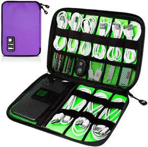 Cord Organizer Travel, Electronics Organizer Tech Pouch - Portable Cable Organizer Bag for Cords, Charger, Phone, SD Card, Power Bank for Travel & Daily Use -Purple Green Cord Organizer Travel, Electronics Organizer Tech Pouch - Portable Cable Organizer Bag for Cords, Charger, Phone, SD Card, Power Bank for Travel & Daily Use -Purple Green