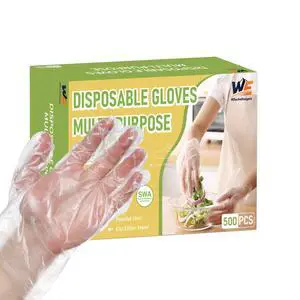 Disposable Plastic Gloves Food Handling Service Disposable PE Gloves For Cooking (500 Coun) Disposable Plastic Gloves Food Handling Service Disposable PE Gloves For Cooking (500 Coun)