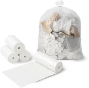 4 Gallon Clear Trash Bags, 200 Count 18" x 17" Small Wastebasket Liners for Bathroom, Bedroom & Office 6 Micron Unscented Plastic Bags for Everyday Lightweight Trash 4 Gallon Clear Trash Bags, 200 Count 18" x 17" Small Wastebasket Liners for Bathroom, Bedroom & Office 6 Micron Unscented Plastic Bags for Everyday Lightweight Trash