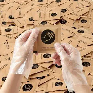 280pcs (140prs) Plastic Gloves Disposable Food Prep Gloves Clear Cooking For Chef Baking Food Service Hair Dye Hand Care Kitchen Home Cleaning Individual Kraft Paper Wrapping 280pcs (140prs) Plastic Gloves Disposable Food Prep Gloves Clear Cooking For Chef Baking Food Service Hair Dye Hand Care Kitchen Home Cleaning Individual Kraft Paper Wrapping