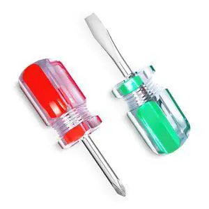 2 Pcs Mini Screwdriver Set, Flat and Phillips Head with Magnetic Tip 2 Pcs Mini Screwdriver Set, Flat and Phillips Head with Magnetic Tip