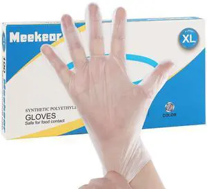 100 PCS Food Prep Disposable Gloves, TPE Clear Latex-Free Food Safe Cleaning Gloves, BPA Free, Powder Free, Oil Tight, X-Large 100 PCS Food Prep Disposable Gloves, TPE Clear Latex-Free Food Safe Cleaning Gloves, BPA Free, Powder Free, Oil Tight, X-Large