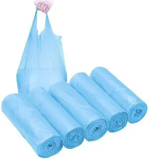4 GALLON Bathroom Trash Bags, 5 Rolls/100 Counts Small HANDLES Garbage Bags for Office, Kitchen,Bedroom Waste Bin,Colorful Portable Strong Rubbish Bags (blue 100Counts) 4 GALLON Bathroom Trash Bags, 5 Rolls/100 Counts Small HANDLES Garbage Bags for Office, Kitchen,Bedroom Waste Bin,Colorful Portable Strong Rubbish Bags (blue 100Counts)