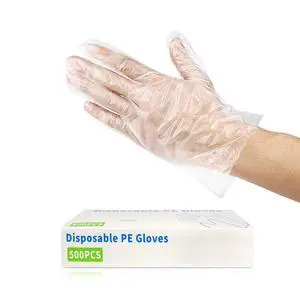 500pcs Disposable Plastic Gloves, Latex Free Powder Free Clear Polyethylene Hand Gloves Non-Sterile for Cleaning Cooking, Hair Coloring, Dishwashing, Food Handling, Large 500 Count (Pack of 1) 500pcs Disposable Plastic Gloves, Latex Free Powder Free Clear Polyethylene Hand Gloves Non-Sterile for Cleaning Cooking, Hair Coloring, Dishwashing, Food Handling, Large 500 Count (Pack of 1)