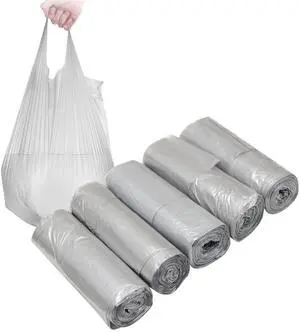4 GALLON Bathroom Trash Bags, 5 Rolls/100 Counts Small HANDLES Garbage Bags for Office, Kitchen,Bedroom Waste Bin,Colorful Portable Strong Rubbish Bags (silver 100Counts) 4 GALLON Bathroom Trash Bags, 5 Rolls/100 Counts Small HANDLES Garbage Bags for Office, Kitchen,Bedroom Waste Bin,Colorful Portable Strong Rubbish Bags (silver 100Counts)
