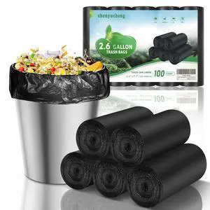 2.6 Gallon Small-Trash-Bag Bathroom Biodegradable Black - Mini Garbage Bags Compostable Unscented 100 Count Waste Basket Liners 10 Liter Tiny Kitchen Office Car Strong Thick Bulk Chenyucheng 2.6 Gallon Small-Trash-Bag Bathroom Biodegradable Black - Mini Garbage Bags Compostable Unscented 100 Count Waste Basket Liners 10 Liter Tiny Kitchen Office Car Strong Thick Bulk Chenyucheng