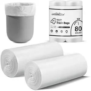 Small Trash Bags,4 Gallon Garbage Bags for Bathroom Can,Kitchen Bedroom,Unscented,80 Count,Clear Small Trash Bags,4 Gallon Garbage Bags for Bathroom Can,Kitchen Bedroom,Unscented,80 Count,Clear
