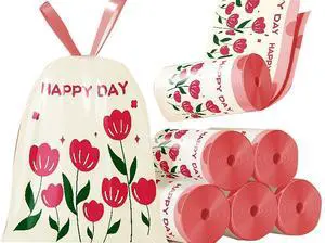 4 Gallon Trash Bags 100pcs Drawstring Tearing-free for Bathroom Office Home Bedroom Trash Can with Pink Floral Printed Garbage Basket Bags (4Gallon 100pcs) 4 Gallon Trash Bags 100pcs Drawstring Tearing-free for Bathroom Office Home Bedroom Trash Can with Pink Floral Printed Garbage Basket Bags (4Gallon 100pcs)