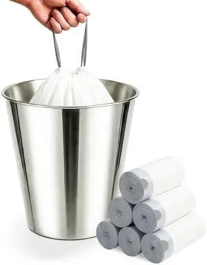 Small Trash Bags 4 Gallon Trash Bag White Garbage Bags with Drawstrings 60-Pack Heavy Duty Bolsas De Basura for Home, Office, Kitchen, Bathroom and Bedroom use Small Trash Bags 4 Gallon Trash Bag White Garbage Bags with Drawstrings 60-Pack Heavy Duty Bolsas De Basura for Home, Office, Kitchen, Bathroom and Bedroom use