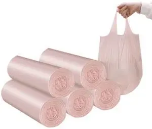 4 GALLON Bathroom Trash Bags 100 Counts Small HANDLES Garbage Bags for Office, Kitchen,Bedroom Waste Bin,Colorful Portable Strong Rubbish Bags (Rose gold 100Counts) 4 GALLON Bathroom Trash Bags 100 Counts Small HANDLES Garbage Bags for Office, Kitchen,Bedroom Waste Bin,Colorful Portable Strong Rubbish Bags (Rose gold 100Counts)