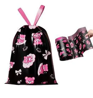 50pcs 4 Gallon Trash Bags Drawstring Tear-Free Separated Plastic Can Liner for Bathroom Office Home Bedroom Small Garbage Basket Bags (Black Pink, 50Counts) 50pcs 4 Gallon Trash Bags Drawstring Tear-Free Separated Plastic Can Liner for Bathroom Office Home Bedroom Small Garbage Basket Bags (Black Pink, 50Counts)