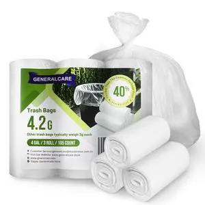 4 Gallon Small Trash Bags 105 Count Tear & Leak Resistant Small Garbage Bags For Bathroom White Trash Can Liners - 40% Thicker competitor brands roll bags 4 Gallon Small Trash Bags 105 Count Tear & Leak Resistant Small Garbage Bags For Bathroom White Trash Can Liners - 40% Thicker competitor brands roll bags