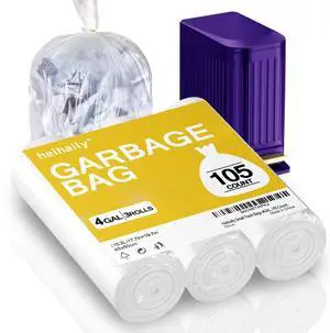 Small Trash Bags 4 Gallon Garbage Bags Bathroom Kitchen Office Clear Waste Basket Liners for Cat Litter, Paper Shredder Bags, 10L, 105 Count Small Trash Bags 4 Gallon Garbage Bags Bathroom Kitchen Office Clear Waste Basket Liners for Cat Litter, Paper Shredder Bags, 10L, 105 Count