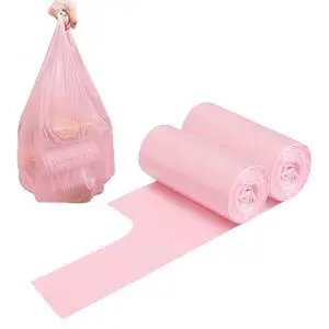 2-4 Gallon Portable Trash Bags, Thicken Vest type Small Garbage Bags for Office, Kitchen, Bedroom and more, 60 Counts Pink 2-4 Gallon Portable Trash Bags, Thicken Vest type Small Garbage Bags for Office, Kitchen, Bedroom and more, 60 Counts Pink