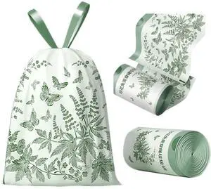 4 Gallon Small Trash Bags No-Tearing Drawstring 1.1 Mil Thick - 64 Count Small Garbage Bags Wormwood scent for Bathroom Kitchen Toilet Home Office and Bedroom (Green 64 Count) 4 Gallon Small Trash Bags No-Tearing Drawstring 1.1 Mil Thick - 64 Count Small Garbage Bags Wormwood scent for Bathroom Kitchen Toilet Home Office and Bedroom (Green 64 Count)