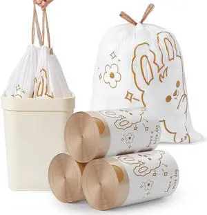 4 Gallon Small Trash bags Drawstring, Small Bathroom Garbage Bags, 90 Counts Trash-Can-Liners for Bathroom Kitchen Office, White Rabbit Print Style 4 Gallon Small Trash Can Liners 4 Gallon Small Trash bags Drawstring, Small Bathroom Garbage Bags, 90 Counts Trash-Can-Liners for Bathroom Kitchen Office, White Rabbit Print Style 4 Gallon Small Trash Can Liners