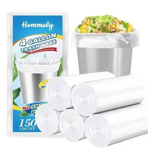 4 Gallon 150pcs Small Clear Trash Bags Strong Clear Garbage Bags, Bathroom Trash Can Bin Liners, Plastic Bags for Office, Waste Basket Liner, Fit 12-15 Liter, 3,3.5,4,4.5 Gal(4G150-Clear) 4 Gallon 150pcs Small Clear Trash Bags Strong Clear Garbage Bags, Bathroom Trash Can Bin Liners, Plastic Bags for Office, Waste Basket Liner, Fit 12-15 Liter, 3,3.5,4,4.5 Gal(4G150-Clear)