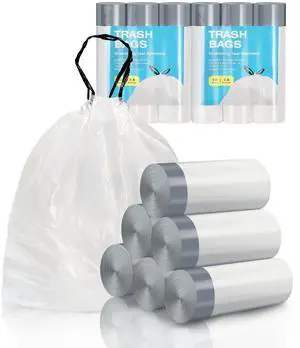 2.6 Gallon Drawstring Trash Bags, Small Garbage Bags, fit 2.6-4 Gal, 10-15 Liter, Bathroom Trash Bin Liners for Home Office Kitchen Bedroom, 120 Counts 2.6 Gallon Drawstring Trash Bags, Small Garbage Bags, fit 2.6-4 Gal, 10-15 Liter, Bathroom Trash Bin Liners for Home Office Kitchen Bedroom, 120 Counts