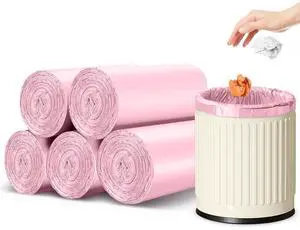 5 Rolls Small Trash Garbage Bags, 2.6 Gallon Strengthen Trash Bags, Durable Plastic Bags for Kitchen Office Home Bedroom Garden Waste Bin, Fit 10 Liter Trash-Can-Liners, 100 Count (Pink) 5 Rolls Small Trash Garbage Bags, 2.6 Gallon Strengthen Trash Bags, Durable Plastic Bags for Kitchen Office Home Bedroom Garden Waste Bin, Fit 10 Liter Trash-Can-Liners, 100 Count (Pink)