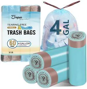 4 Gallon Small Trash Bags, No-Tearing Drawstring Garbage Bags for Bathroom Kitchen, Beachside Breeze Scent, 60 Count 4 Gallon Small Trash Bags, No-Tearing Drawstring Garbage Bags for Bathroom Kitchen, Beachside Breeze Scent, 60 Count