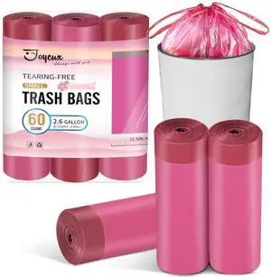 2.6 Gallon Small Trash Bags Bathroom, Thickened Drawstring Mini Garbage Bags for Home, Office, Kitchen, 60 Count 2.6 Gallon Small Trash Bags Bathroom, Thickened Drawstring Mini Garbage Bags for Home, Office, Kitchen, 60 Count