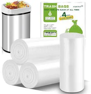 4 Gallon Clear Trash-Bag Small Garbage-Bags-Bathroom - Unscented Kitchen Plastic 100 Count Little Office Car Liners Tiny Waste Basket Strong Restroom Can Recycling Acqkunlo 4 Gallon Clear Trash-Bag Small Garbage-Bags-Bathroom - Unscented Kitchen Plastic 100 Count Little Office Car Liners Tiny Waste Basket Strong Restroom Can Recycling Acqkunlo