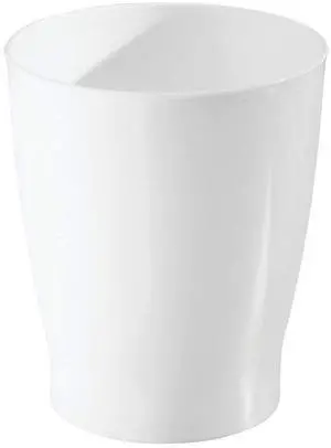 Small Round Plastic Bathroom Trash Can, White Small Round Plastic Bathroom Trash Can, White