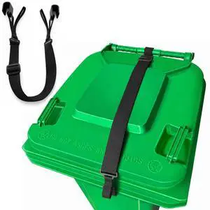 Adjustable Double Claw Trash Can Lock Strap Fit for 28-96 Gallon Bins Adjustable Double Claw Trash Can Lock Strap Fit for 28-96 Gallon Bins