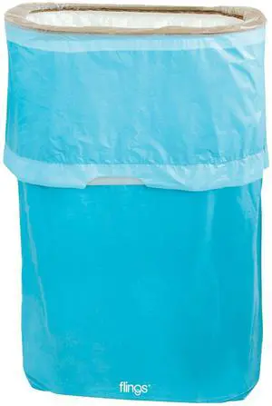 Caribbean Blue Flings Plastic Bin - 22" x 15" (Pack of 1) - Stylish & Convenient Portable Waste Solution for Events & Parties Caribbean Blue Flings Plastic Bin - 22" x 15" (Pack of 1) - Stylish & Convenient Portable Waste Solution for Events & Parties