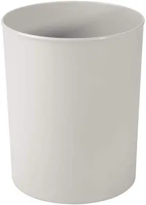 Small Round Plastic Bathroom Trash Can, Light Gray Small Round Plastic Bathroom Trash Can, Light Gray