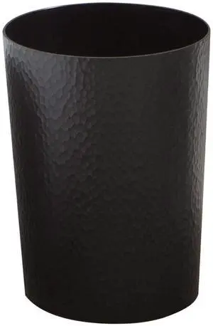 Hammered Design Waste Bin | 1 Pack | Round Open Top | 10 Liter | Bathroom Trash Can | Kitchen | Office | Bedroom | Textured Plastic | Wastebasket | Black Hammered Design Waste Bin | 1 Pack | Round Open Top | 10 Liter | Bathroom Trash Can | Kitchen | Office | Bedroom | Textured Plastic | Wastebasket | Black