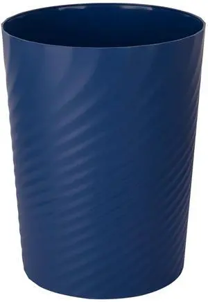 Plastic Small Bathroom Trash Can Wastebasket Garbage Can, Navy Blue Plastic Small Bathroom Trash Can Wastebasket Garbage Can, Navy Blue