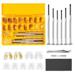 Magnetic Eyeglass Repair Kit, Glasses Repair Kit with Eyeglass Screws Include Nose Pads, Precision Screwdriver Tool Set and Tweezers for Eyeglasses, Sunglasses, Watch Clock Spectacle Repair Magnetic Eyeglass Repair Kit, Glasses Repair Kit with Eyeglass Screws Include Nose Pads, Precision Screwdriver Tool Set and Tweezers for Eyeglasses, Sunglasses, Watch Clock Spectacle Repair