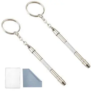 Glasses Repair Kit with Precision 5 in 1 Mini Screwdrivers Set Keychain for Eyeglasses, Sunglasses, Jewelry, Watch, Electronics, Toy, Eye glass Repairing Kit, Hex, Phillips, Flat Head (2pcs Silver) Glasses Repair Kit with Precision 5 in 1 Mini Screwdrivers Set Keychain for Eyeglasses, Sunglasses, Jewelry, Watch, Electronics, Toy, Eye glass Repairing Kit, Hex, Phillips, Flat Head (2pcs Silver)