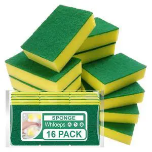 Sponges Kitchen 16 Count, Heavy Duty Scrub Sponges for Cleaning, Effortlessly Clean Your Stovetop, Sinks, Stoves, Appliances Sponges Kitchen 16 Count, Heavy Duty Scrub Sponges for Cleaning, Effortlessly Clean Your Stovetop, Sinks, Stoves, Appliances