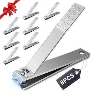8 Pcs Large Curved Nail Clippers Set for Women Men, Bulk Toenail Fingernail Clipper Nails Cutters Stainless Steel, Seniors Adults Travel Manicure Pedicure Trimmer Gifts Kit 8 Pcs Large Curved Nail Clippers Set for Women Men, Bulk Toenail Fingernail Clipper Nails Cutters Stainless Steel, Seniors Adults Travel Manicure Pedicure Trimmer Gifts Kit