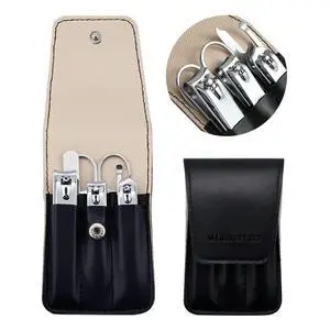 Nail Clipper Set, 6 Pcs Toenail Clippers, Stainless Steel Fingernail Clipper, and PU Leather Manicure Set, Gift Ideas (Black) Nail Clipper Set, 6 Pcs Toenail Clippers, Stainless Steel Fingernail Clipper, and PU Leather Manicure Set, Gift Ideas (Black)