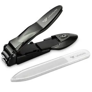 Nail Clippers with Catcher, No Splash Fingernail Toenail Clippers with Sharp Curved Blade and Glass Nail File, Wide Jaw Opening Stainless Steel Nail Cutter Trimmer for Seniors Adult Men Women Nail Clippers with Catcher, No Splash Fingernail Toenail Clippers with Sharp Curved Blade and Glass Nail File, Wide Jaw Opening Stainless Steel Nail Cutter Trimmer for Seniors Adult Men Women