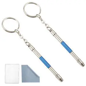 Glasses Repair Kit with Precision 5 in 1 Mini Screwdrivers Set Keychain for Eyeglasses, Sunglasses, Jewelry, Watch, Electronics, Toy, Eye glass Repairing Kit, Hex, Phillips, Flat Head (2pcs Blue) Glasses Repair Kit with Precision 5 in 1 Mini Screwdrivers Set Keychain for Eyeglasses, Sunglasses, Jewelry, Watch, Electronics, Toy, Eye glass Repairing Kit, Hex, Phillips, Flat Head (2pcs Blue)