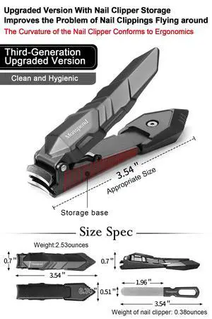 Nail Clippers with Catcher No Splash Nail Cutters Fingernail and toenail Clippers for Thick Nail Stainless Steel Fingernail Cutter for Men WomenCustom Flannelette Bag Storage Nail Clippers with Catcher No Splash Nail Cutters Fingernail and toenail Clippers for Thick Nail Stainless Steel Fingernail Cutter for Men WomenCustom Flannelette Bag Storage