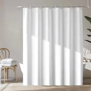 72x72 inch White Shower Curtain for Bathroom, Waterproof Shower Curtain Liner with Grommets & Hooks, Machine Washable, Premium PEVA, BPA & PVC Free, Lightweight, No Chemical Smell 72x72 inch White Shower Curtain for Bathroom, Waterproof Shower Curtain Liner with Grommets & Hooks, Machine Washable, Premium PEVA, BPA & PVC Free, Lightweight, No Chemical Smell