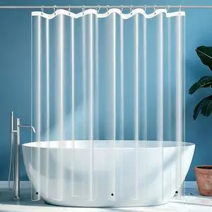 Shower Curtain Liner with Magnets | 72X72 inches | Clear PEVA, 70 GSM Premium Thickness | Fits Standard Shower, Waterproof, Odour-Free, Rustproof Grommets Shower Curtain Liner with Magnets | 72X72 inches | Clear PEVA, 70 GSM Premium Thickness | Fits Standard Shower, Waterproof, Odour-Free, Rustproof Grommets